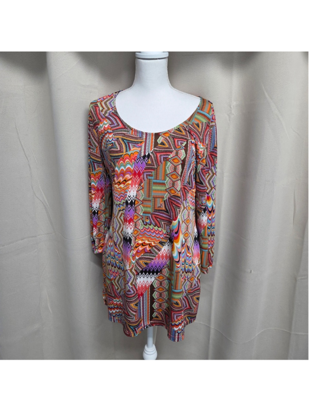 Milano Tunic Size L Psychedelic Trippy Retro 70s Whimsical Festival Boho-chic